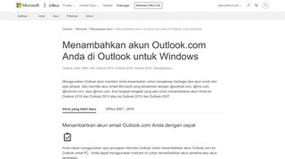 
                            5. Menambahkan akun Outlook.com Anda di Outlook untuk Windows ...