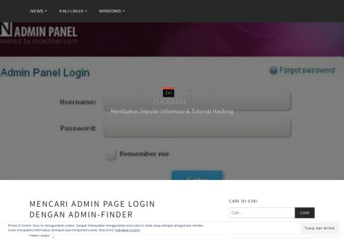 
                            8. Mencari Admin Page Login Dengan Admin-finder - rIXZaldi