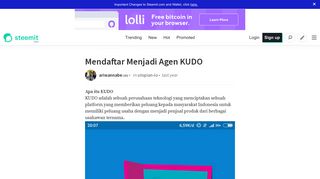 
                            11. Mendaftar Menjadi Agen KUDO — Steemit