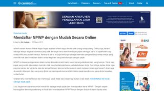 
                            7. Mendaftar NPWP dengan Mudah Secara Online - Cermati