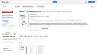 
                            13. MENDS Counsellor Manual: A Structured Approach to Assisting Men in ... - Resultado da Pesquisa de livros Google
