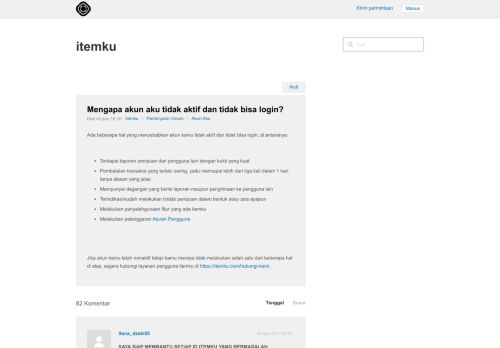 
                            4. Mengapa akun aku tidak aktif dan tidak bisa login? – itemku