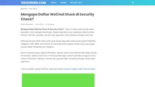 
                            6. Mengapa Daftar WeChat Stuck di Security Check? - ...