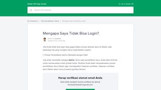 
                            12. Mengapa Saya Tidak Bisa Login? | Sleekr HR Help Center