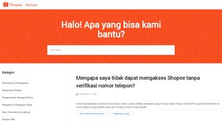 
                            2. Mengapa saya tidak dapat mengakses Shopee tanpa verifikasi nomor ...