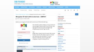 
                            9. Mengatasi ID telah aktif di client lain - OMIPAY | OMI PAYMENT