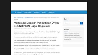
                            10. Mengatasi Masalah Pendaftaran Online SSCNDIKDIN Gagal Registrasi