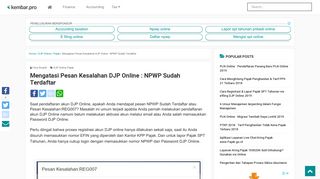 
                            13. Mengatasi Pesan Kesalahan DJP Online : NPWP Sudah Terdaftar ...