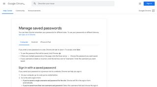 
                            2. Mengelola sandi yang tersimpan - Komputer - Bantuan Google Chrome