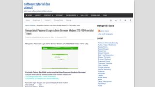 
                            4. Mengetahui Password Login Admin Browser Modem ZTE F660 ...