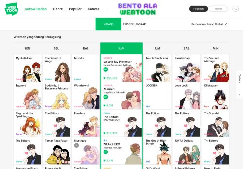 
                            13. Menikmati komik secara gratis setiap hari | LINE WEBTOON