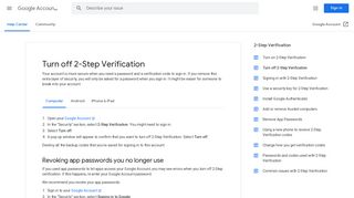 
                            1. Menonaktifkan Verifikasi 2 Langkah - Komputer - Bantuan ...