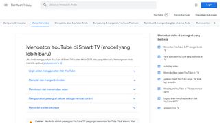 
                            2. Menonton YouTube di TV (model baru) - Bantuan YouTube