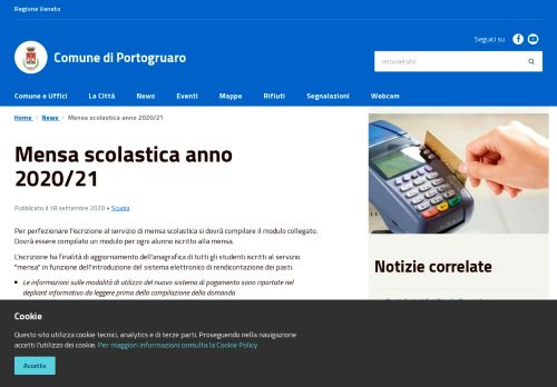 
                            4. Mensa scolastica anno 2018/19 - Comune di Portogruaro