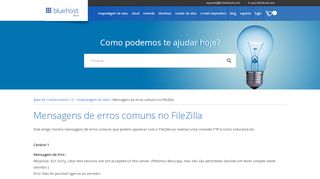 
                            8. Mensagens de erros comuns no FileZilla – Base de Conhecimento