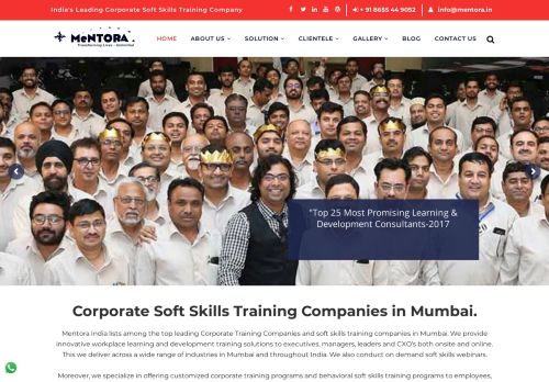 
                            8. Mentora - India's Leading Corporate Soft Skills Training Company