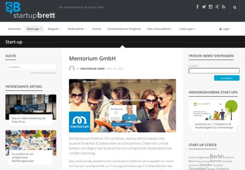 
                            11. Mentorium GmbH - StartupBrett