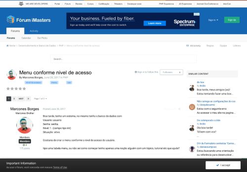 
                            7. Menu conforme nivel de acesso - PHP - Fórum iMasters