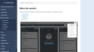 
                            6. Menu do usuário - Auxilium