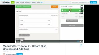 
                            6. Menu Editor Tutorial 2 - Create Dish Choices and Add Ons on Vimeo
