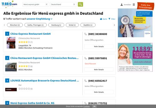 
                            5. ▷ Menü Express GmbH | Tel. (0391) 63664... - Bewertung - 11880.com