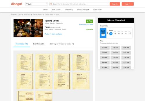 
                            12. Menu of Tippling Street, Rajouri Garden, Delhi | Dineout
