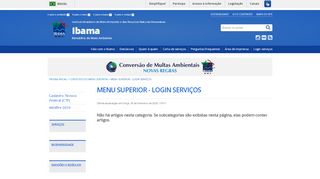 
                            3. Menu superior - Login serviços - Ibama