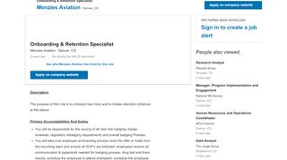 
                            7. Menzies Aviation hiring Onboarding & Retention Specialist in Denver ...