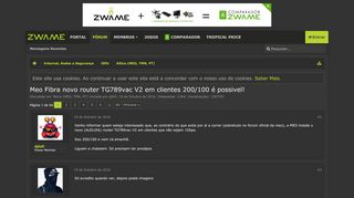 
                            11. Meo Fibra novo router TG789vac V2 em clientes 200/100 é possivel ...