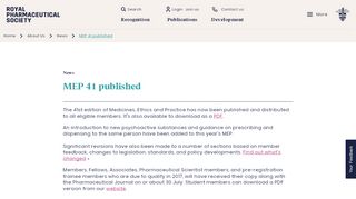
                            12. MEP 41 published | Royal Pharmaceutical Society (RPS)