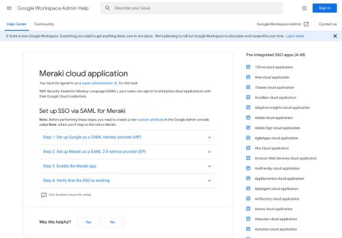 
                            8. Meraki cloud application - G Suite Admin Help - Google Support