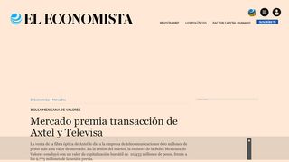 
                            10. Mercado premia transacción de Axtel y Televisa | El Economista