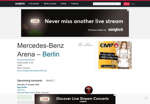 
                            6. Mercedes-Benz Arena Berlin, Tickets for Concerts & Music Events ...