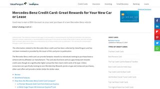 
                            12. Mercedes-Benz Credit Card: Great Rewards for Your New Car or ...