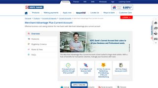 
                            3. Merchant Advantage Plus Current Account for Retailers by HDFC Bank