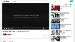 
                            10. MERCHANT NAVY :HOW TO CHECK CDC/COC/INDOS - YouTube