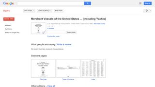 
                            8. Merchant Vessels of the United States ... (including Yachts) - Google बुक के परिणाम