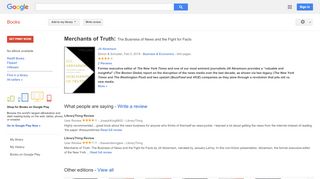 
                            10. Merchants of Truth: The Business of News and the Fight for Facts
