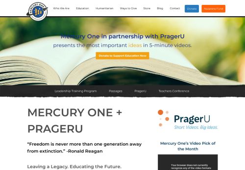 
                            13. Mercury One and PragerU Partnership - Mercury One