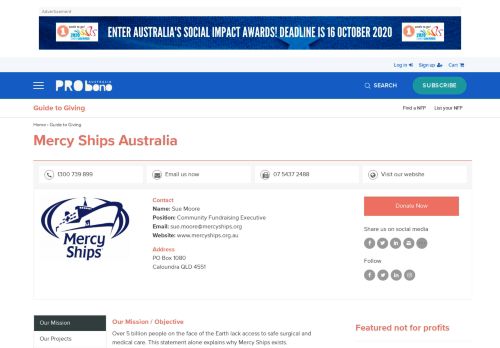 
                            10. Mercy Ships Australia | Pro Bono Australia