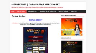 
                            3. MERDEKABET | CARA DAFTAR MERDEKABET | Daftar Sbobet