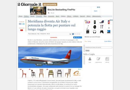
                            10. Meridiana diventa Air Italy e potenzia la flotta per puntare sul lungo ...