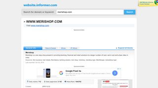 
                            13. merishop.com at Website Informer. Merishop. Visit Merishop.