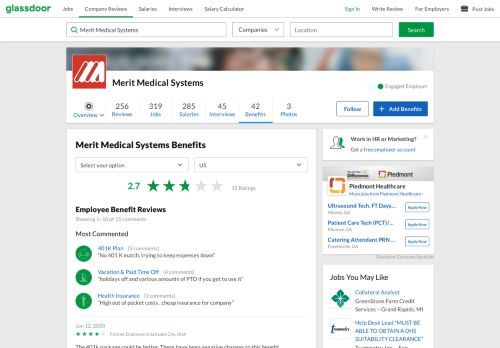 
                            12. Merit Medical Systems Employee Benefits and Perks | Glassdoor