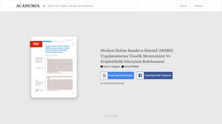 
                            11. Merkezi Hekim Randevu Sistemİ (MHRS) - Academia.edu