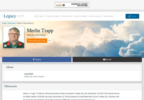 
                            5. Merlin Trapp Obituary - Valley City, North Dakota | Legacy.com
