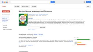 
                            10. Merriam-Webster's Geographical Dictionary