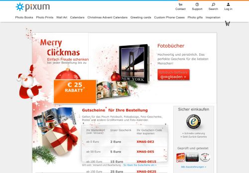 
                            3. Merry Klickmas bei Pixum - Bis zu 25 Euro sparen - Pixum