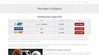
                            2. Merrybet in Nigeria 2018 (Mobile and Computer Version)
