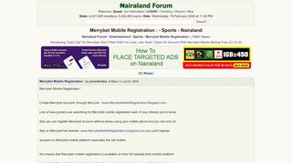 
                            9. Merrybet Mobile Registration : - Sports - Nigeria - Nairaland Forum